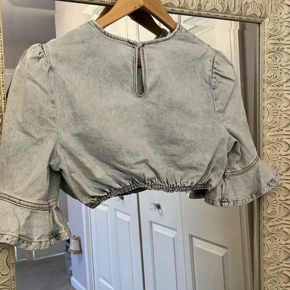 NWT WeWoreWhat Cropped Denim Top - Picture 6 of 13